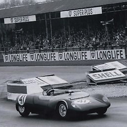 JIm et la Lotus 23 à Goodwood en 1962